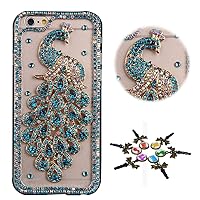 STENES Sparkle Wallet Phone Case Compatible with Google Pixel 3 XL [Stylish] 3D Handmade Bling Luxury Peacock Crystal Diamond Design Girls Women Cover - Green
