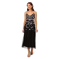Adrianna Papell Women's Multi Floral Beaded Dress