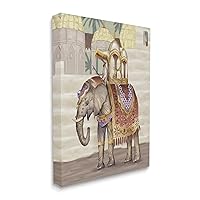 Stupell Industries Man Riding Elephant Islamic Inspired Architecture, Designed by Ziwei Li Canvas Wall Art, 16 x 20, Yellow