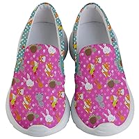 PattyCandy Little/Big Kids Sneakers Africa Zoo & Farm Animals Print Lightweight Slip Ons for 2-13 Years Old