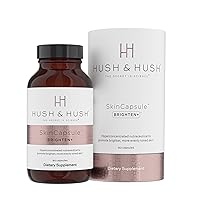 Hush & Hush SkinCapsule BRIGHTEN+ - Skin Brightening Vitamin C Supplement - Glowing Skin Beauty Vitamins - Reduces Dark Spots & Discoloration - Vegan, Non-GMO, Gluten Free - 60 Capsules