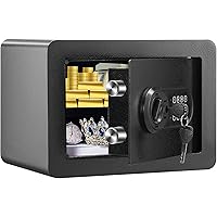 Safe, 0.5 Cubic Feet Home Safe, Steel Security Safe with Digital Keypad and 2 Keys, Wall-Mounted Cabinet Safe Protect Cash, Gold, Jewelry, Documents for Home, Hotel, 13.8 x 9.8 x 9.8 inches
