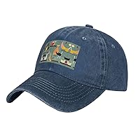 Mid-Century Modern Art Cats Print Trucker Sports Hat Soccer Hat Adjustable Baseball Caps Hats Casual Hat Sun Cap