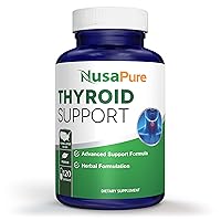 NusaPure Thyroid Support Supplement (Non-GMO) 120 caps, Ashwaganda, Iodine, Zinc, kelp, Vitamin B12, L-Tyrosine, Selenium, Copper