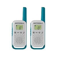Motorola Solutions, Portable FRS, T114, Talkabout, Two-Way Radios, Battery Operated, 22 Channel, 16 Mile, White/Blue, 2 Pack