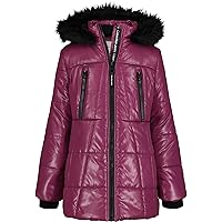 Calvin Klein Girls' Heavyweight Hooded Winter Puffer Jacket with Fleece Lining