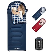 KingCamp Kids Sleeping Bag Flannel Lined Cold Weather 3-4 Season Sleeping Bag for Teens Youth Child Boys Girls Camping Hiking Backpacking, Water Repellent Lightweight & Compact