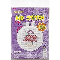 Janlynn Kid Stitch 11 Count Snail and Mushroom Mini Counted Cross Stitch Kit, 3-Inch,Pink
