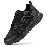 FitVille Shoes for Men Wide Toe Box Walking Shoes Lace Up Cross Trainning Shoes Non Slip Running Sneakers Flat Plantar Fasciitis Shoes for Men (JetBlack, 8.5 Wide)
