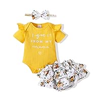 Newborn Clothes Romper Shorts Set Stuff Gifts Baby Girls' Clothing Summer Outfits Yellow Baby Clothes 0-3 Months