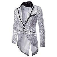 Men's Sequin Glitter Blazer Party Jacket Stage Singer Outfit