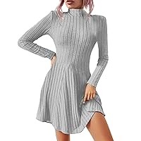 Dresses Cotton Blend Cable-Knit Outdoor Woman Shoulder Sweater Dress