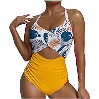 Womens One Piece Swimsuits Tummy Control Tankinis Swimwear Sexy Bathing Suits High Waisted Bikini Sets for Women 2024