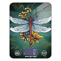 ALAZA Food Scale, Red Dragonfly and Flowers Digital Kitchen Scale for Food Ounces and Grams, 5g/0.18 oz - 5kg/11LB