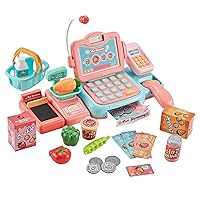 Diy Supermarket Cash Registers with Fruits, Vegetable, Coin, Pretend Play Toys Kids Play Kitchen Sensory Toys Kids Toys Play Toys Sensory Educational Toys Cute Stuff Birthday Gifts for Kids Girls Boys