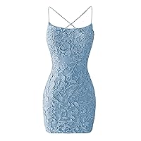 Lace Short Prom Dresses for Teens Tight Homecoming Dresses Spaghetti Straps Cocktail Party Dresses
