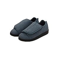 Silverts Men’s Double-Extra Wide Slip-Resistant Slippers for Seniors - Diabetic Adaptive Adjustable Shoes for Elderly