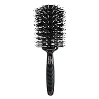 Phillips Brush Luxe Monster Vent 3 Poly-Tipped Professional Hair Brush (3.5” Diameter Barrel) – Black & Gold Vented Hairbrush, Mixed Boar Hair & Poly-Tipped Nylon Bristles