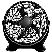 Simple Deluxe 18 Inch 3-Speed Plastic Floor Fans Quiet for Home Commercial, Residential, and Greenhouse Use, Outdoor/Indoor, Black