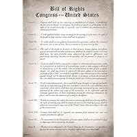 Bill of Rights Readable Version Remastered Ten Constitutional Amendments United States America Historical Document Educational History Political Classroom Picture Modern Wood Frame Display 9x13