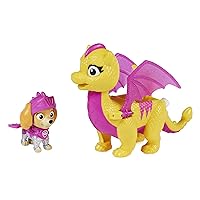 Spin Master 6063594 PAW Patrol Rescue Knights Skye and Dragon Scorch Action Figures, Set of 2