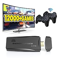 Bearway Retro Game Stick S2 Retro Game Console, Built-in 12,000+ Classic Games,9 Emulators Video Game Stick, Nostalgia Stick Game for TV, Super Console with Dual 2.4G Wireless Controllers