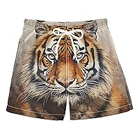 ALAZA Vintage Tiger Boy’s Swim Trunk Quick Dry Beach Shorts Swimsuit Bathing Suit Swimwear
