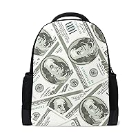 Dollars American Bill Laptop Backpack Casual Travel Daypack for Men Women,Shoulder Bag School Bookbag For Boys Girls