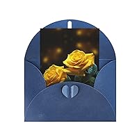 Beautiful Yellow Roses Printed Greeting Cards,Folded Cards With Envelopes All Occasion,Thank You Card,Blank Inside 4x6 Inch