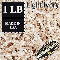 Mighty Gadget 1 LB (16 oz) Beige Cream Light Ivory Crinkle Cut Paper Shred Filler for Gift Wrapping & Basket Filling