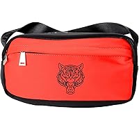 Unisex Red Logo Print Hip Belt Fanny Pack Bag