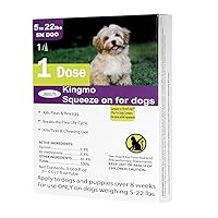 Flea and Tick Prevention for Dogs, Dogs Flea & Tick Treatment with Fipronil, Long-Lasting & Fast-Acting Topical Flea & Tick Control Drops (1 Dose, 5-22lbs)