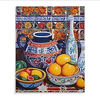 SAEYZ Indian Ceramic Art Poster Ceramic Painting Art Poster Canvas Poster Wall Art Decor Print Picture Paintings for Living Room Bedroom Decoration Frame-style 8x10inch(20x25cm)