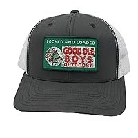 Good Ole Boys Outdoors Chief Mallard Locked and Loaded Mens Snapback Trucker Hat-Charcoal/White