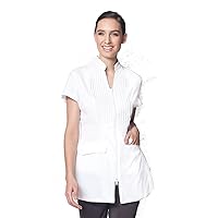 Noel Asmar Uniforms Cap Sleeve Spa Tunic, Two Way Front Zipper