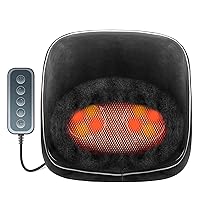Shiatsu Foot Massager Machine, 2-in-1 Foot and Back Massager with Heat, Kneading Foot Massager with 3 Adjustable Heating Levels, 15/20/30 Mins Auto Shut-off Foot Warmer for Home/Office (Black)