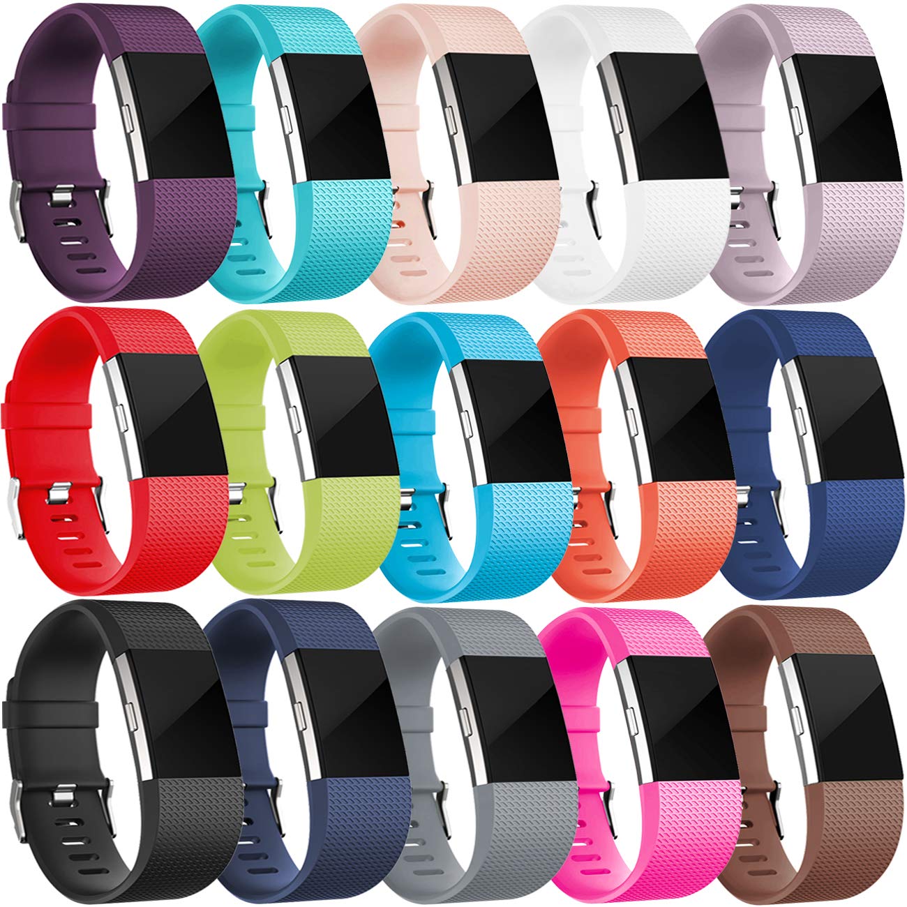 Wepro Bands Compatible with Fitbit Charge 2, 15 Pack