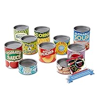Melissa & Doug G r o c e r y Cans: Play Food Set Bundle with 1 Theme Compatible M&D Scratch Fun Mini-Pad (04088)