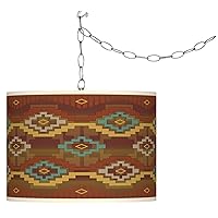 Swag Style Southwest Sienna Giclee Print Shade Plug-in Chandelier