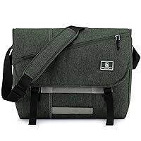 OIWAS Messenger Bag for Men, 15.6 Inch Laptop Crossbody Bags Women Casual Satchel Shoulder Bag College Travel Office Briefcase (15.6 Inch, Dark Green)