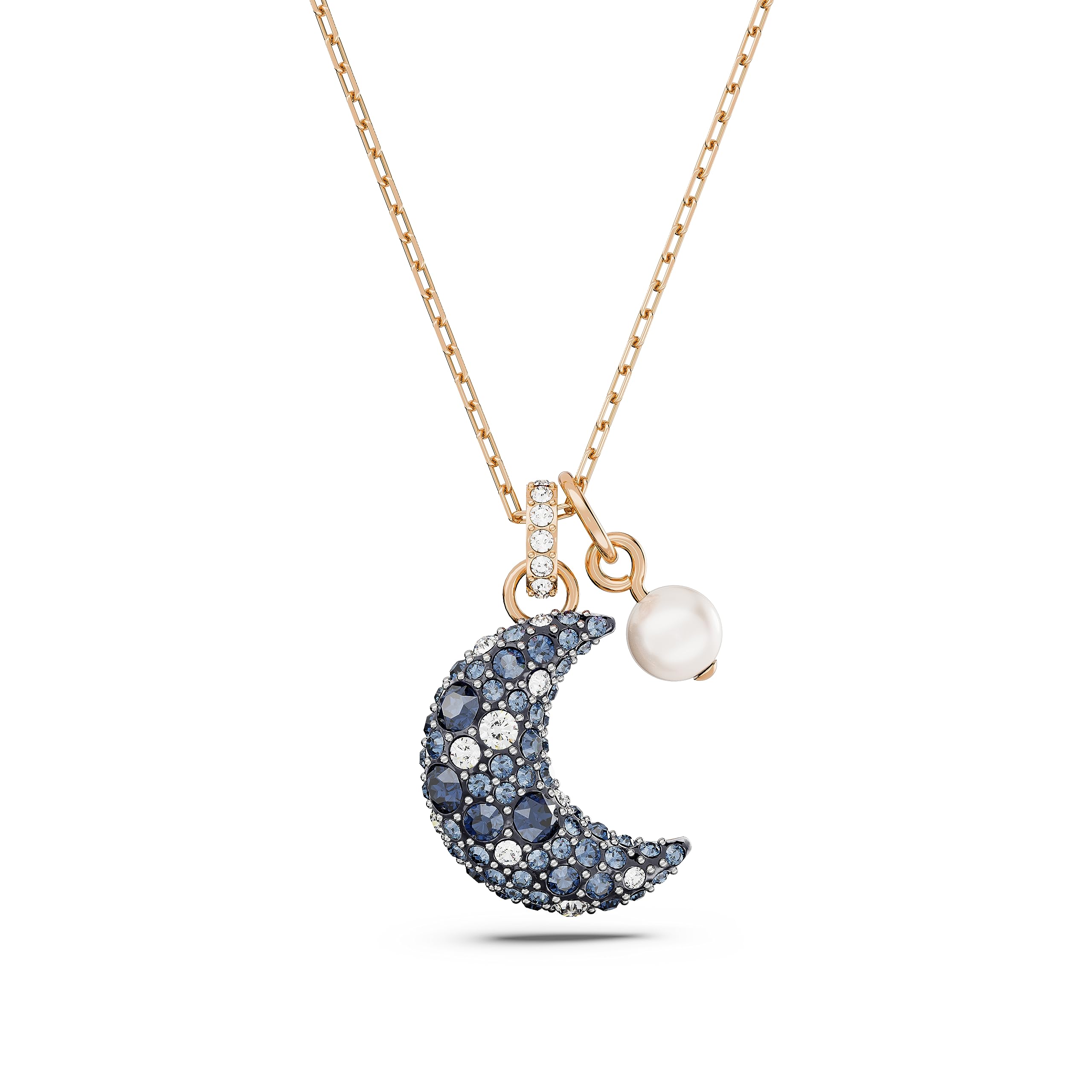 SWAROVSKI Luna Pendant, Moon, Multicolored, Rose gold-tone Finish