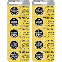 Toshiba CR2032 3 Volt Lithium Coin Battery (10 Batteries)