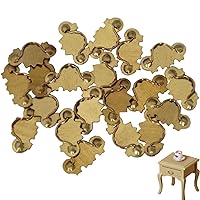 Furniture Mini Drawer Pulls 20PCS 1:12 Scale Dollhouse Mini Drawer Knobs Metal Golden Small Drawer Knobs Miniature Handle for Cabinet Table Stand Drawers for Dollhouse Accessories