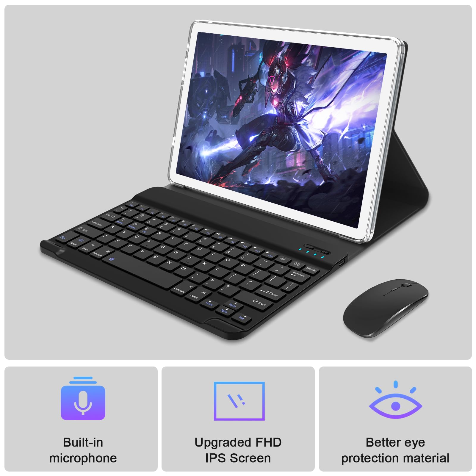 2023 Newest Tablet Android 12 Tablets 10 Inch, Tablet 128GB ROM+16GB RAM (8+8 Virtual), 2 In 1 Tablet with keyboard, Powerful Octa-Core+13MP Camera, 1TB TF Expandable, FHD IPS Display WiFi Tablet PC