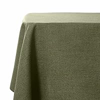 Rectangle Tablecloth Wrinkle Resistant Waterproof Linen Textured Table Cloth for Dining Parties Kitchen Wedding Use (Moss Green, 55x95 Inch)