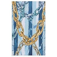 Ocean Coil Chain Background Kitchen Towels and Dishcloths Sets of 4 Summer Cocina Decorative Hand Towel Absorbent Dish Rags for Washing Dishes Drying Washcloths for Home Bar & Tea