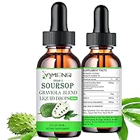 Soursop Graviola Liquid Drops 2000mg, Organic Soursop Leaves and Fruit Extract for Cell Support & Regeneration, Immune Booster, Relax, Soursop Bitters Liquid, Non-GMO, 2FL/OZ