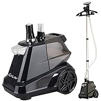 X3A Heavy Duty Commercial Full-Size Garment Steamer with Foot Pedals and Extra Large 3L (101.5 oz) Water Tank, 1800 watts, 90+min of Continuous Steam (Navy)