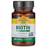 Biotin 5 mg Super Potency Capsules, 60 Capsules