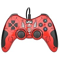 Rii Wired Gaming Controller,Multi-Platform Joystick Controller with Dual-Vibration/Turbo,Compatible for Windows PC/PS3/Android/Steam(Red)